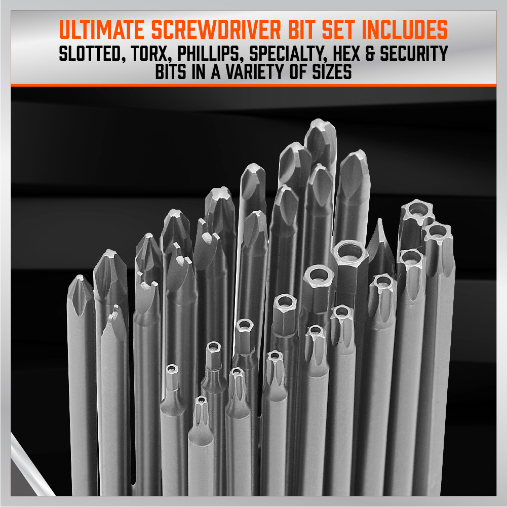 32 Pcs 1/4″ Shank Extra Long Security Power Bit Set 6″ Tamper Proof S2 Steel.