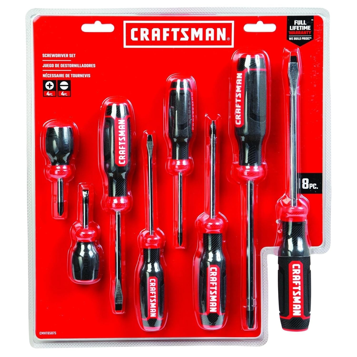 CRAFTSMAN Screwdriver Set Bi-Material 8 Piece Set CMHT65075N