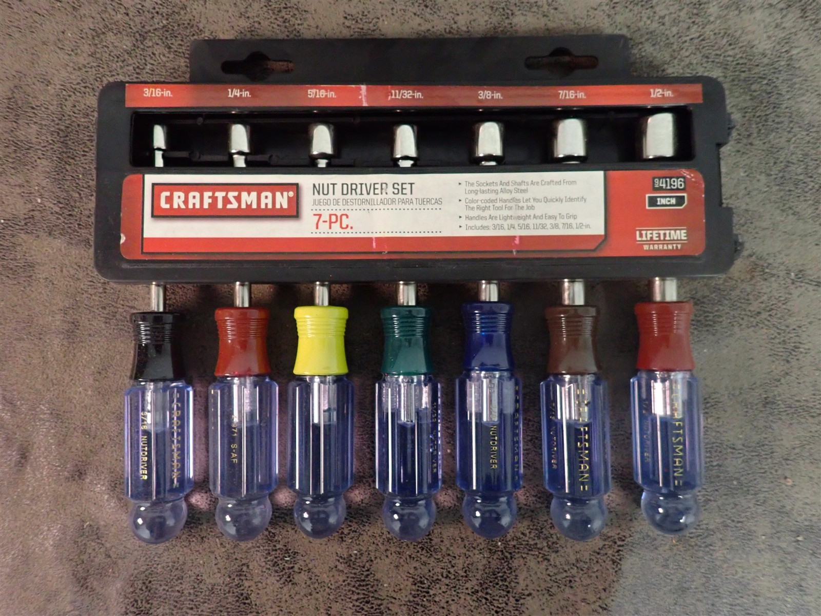 NEW Craftsman 94196 Vintage 7-Piece SAE Nut Driver Set (F18)