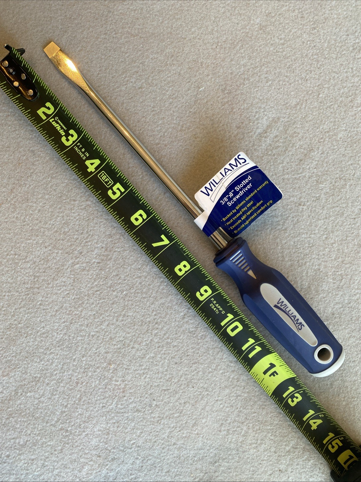 Williams Snap-On Slotted Screwdriver 24241 3/8″ x 8″ NEW