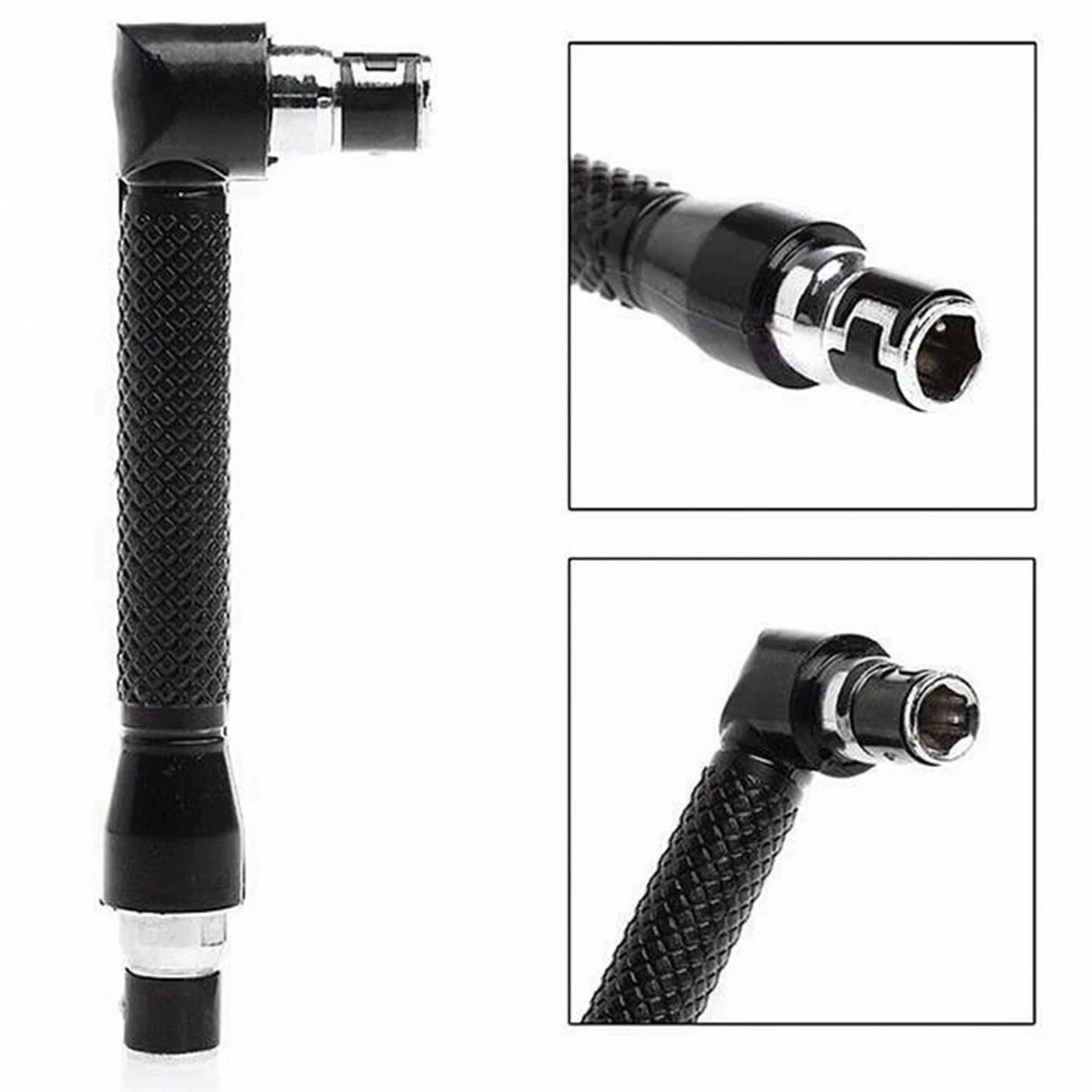 Black L Type 1 4 Hexagon Screwdriver Bit 90° Double-End Handle 0.25 In Tool