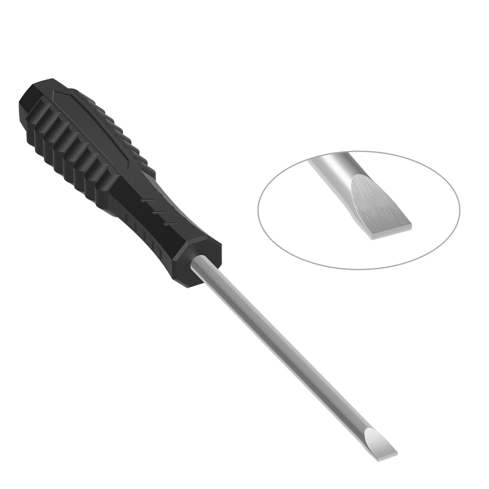 FOCMKEAS 2PCS Mini Slotted Screwdriver, 3mm Flat Head 3mm（L100mm）Black, Black