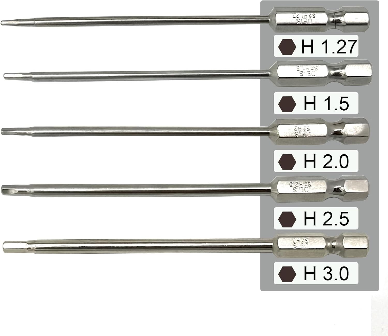 5Packs RC Hex Driver Bit Set 1.27mm 1.5mm 2.0mm 2.5mm 3.0mm Hex Head Allen Wrenc