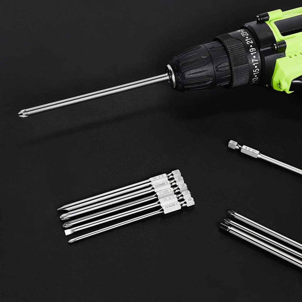 Dandeeler 30 Piece 6 Extra Long Security Bit Set Torx Hex Slotted Phillips Sq…