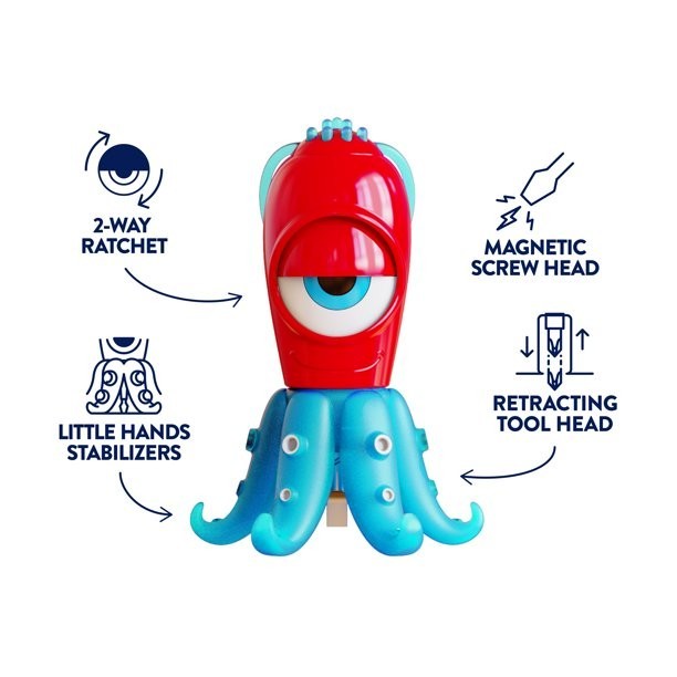 Octopus Flathead Screwdriver Kid Safe STEM DIY Tool with Stabilizer Legs