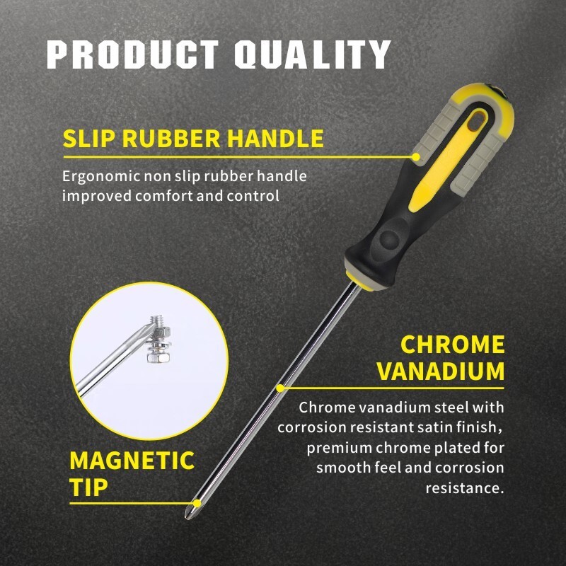 7Pcs Demolition Screwdriver Set Strong Magnetic Slotted Phillips Driver 9011