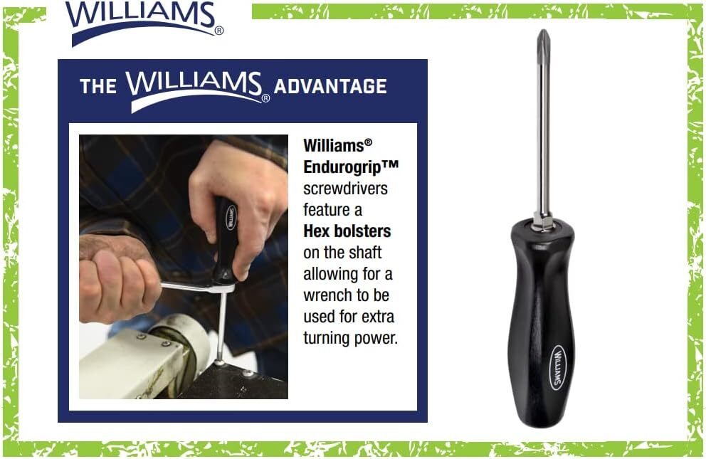 Williams 19 Piece Screwdriver Set With Comfort Grip And Vapor Blasted Tips