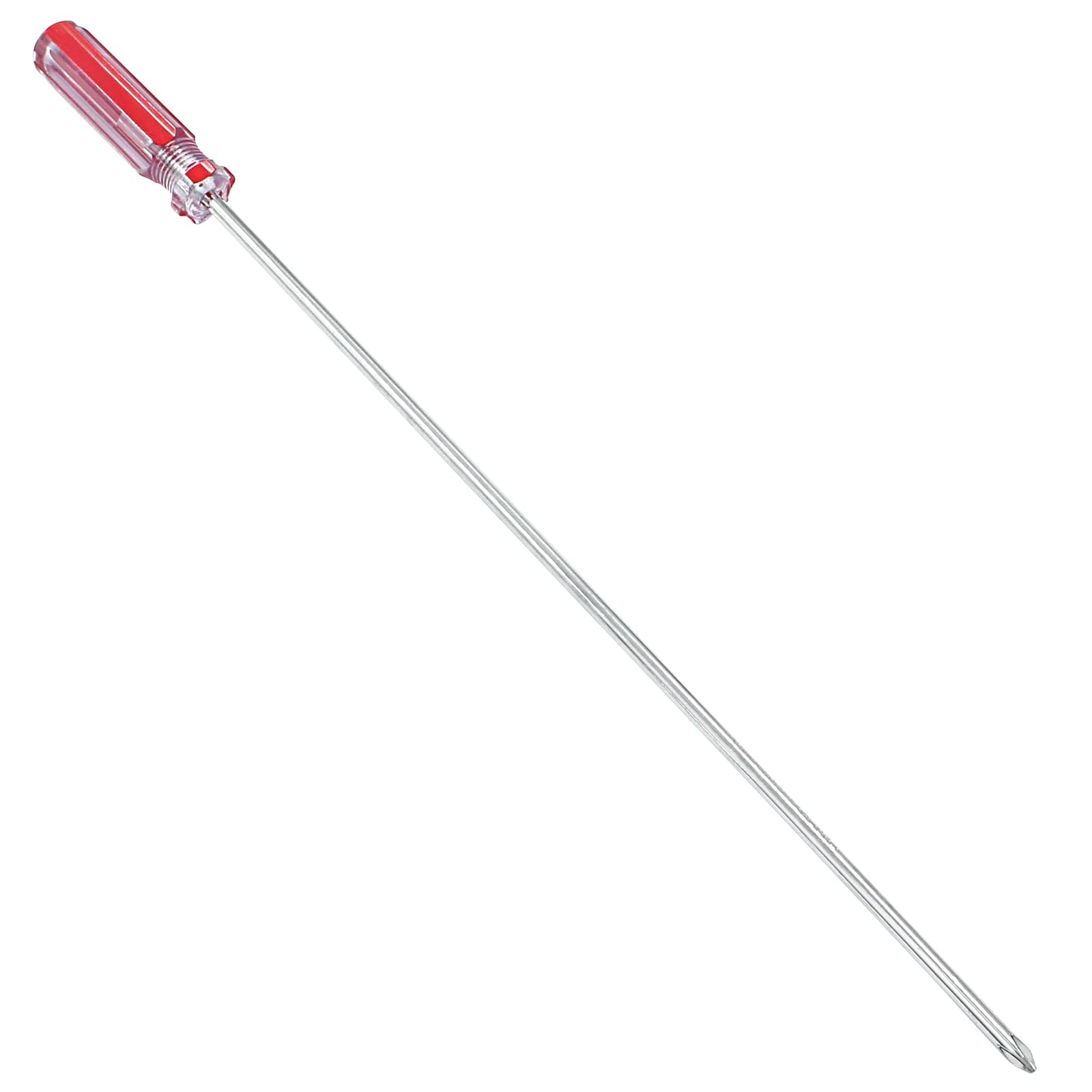 8″ Phillips Screwdriver #1 Extra Long Shaft Magnetic Tip Red Handle