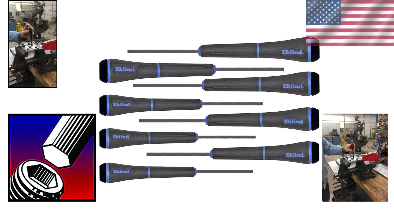Professional Grade EKLIND Hex Allen Screwdrivers – 0.7-4mm Set – Made in America