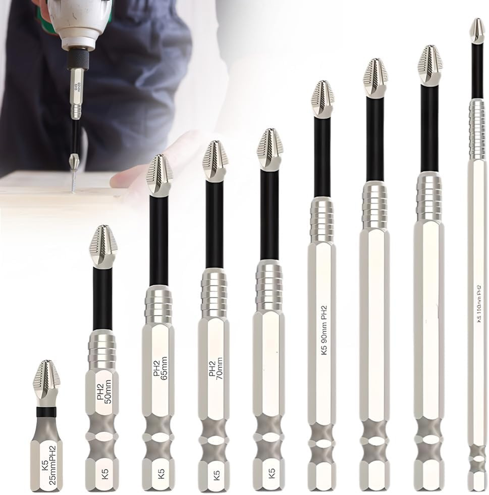 9PCS High Magnetic Screwdriver Drill Bit Set, Premium Universal Strong Magnetic