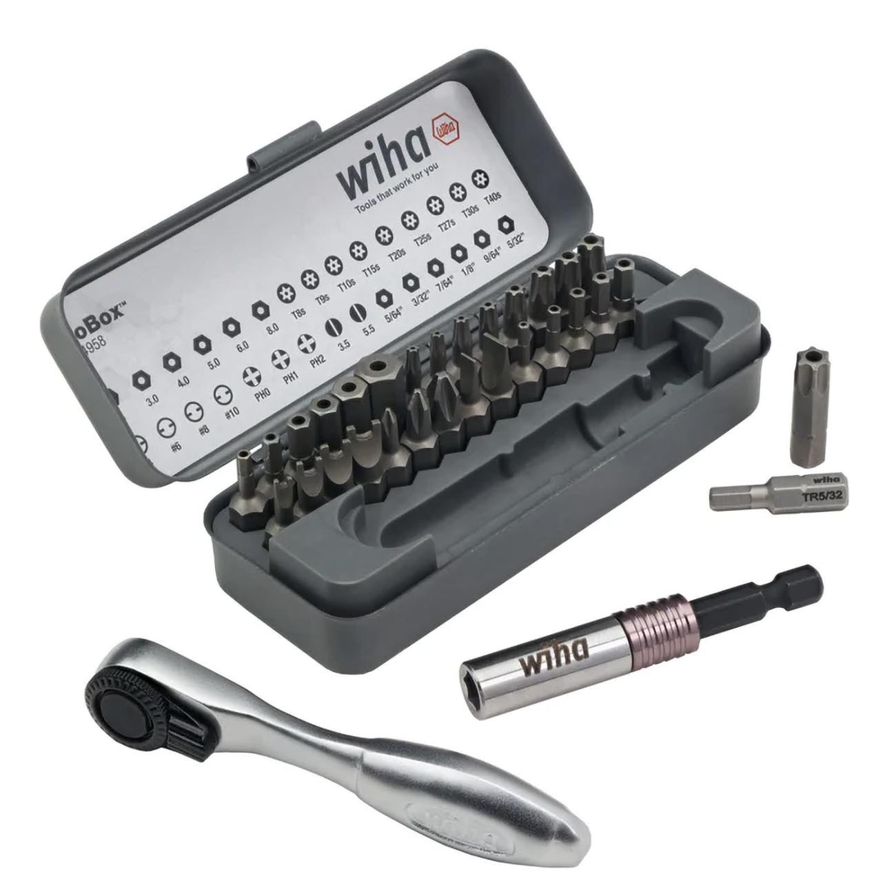 Wiha GoBox Security Bit Set with Mini Ratchet (32-Piece)
