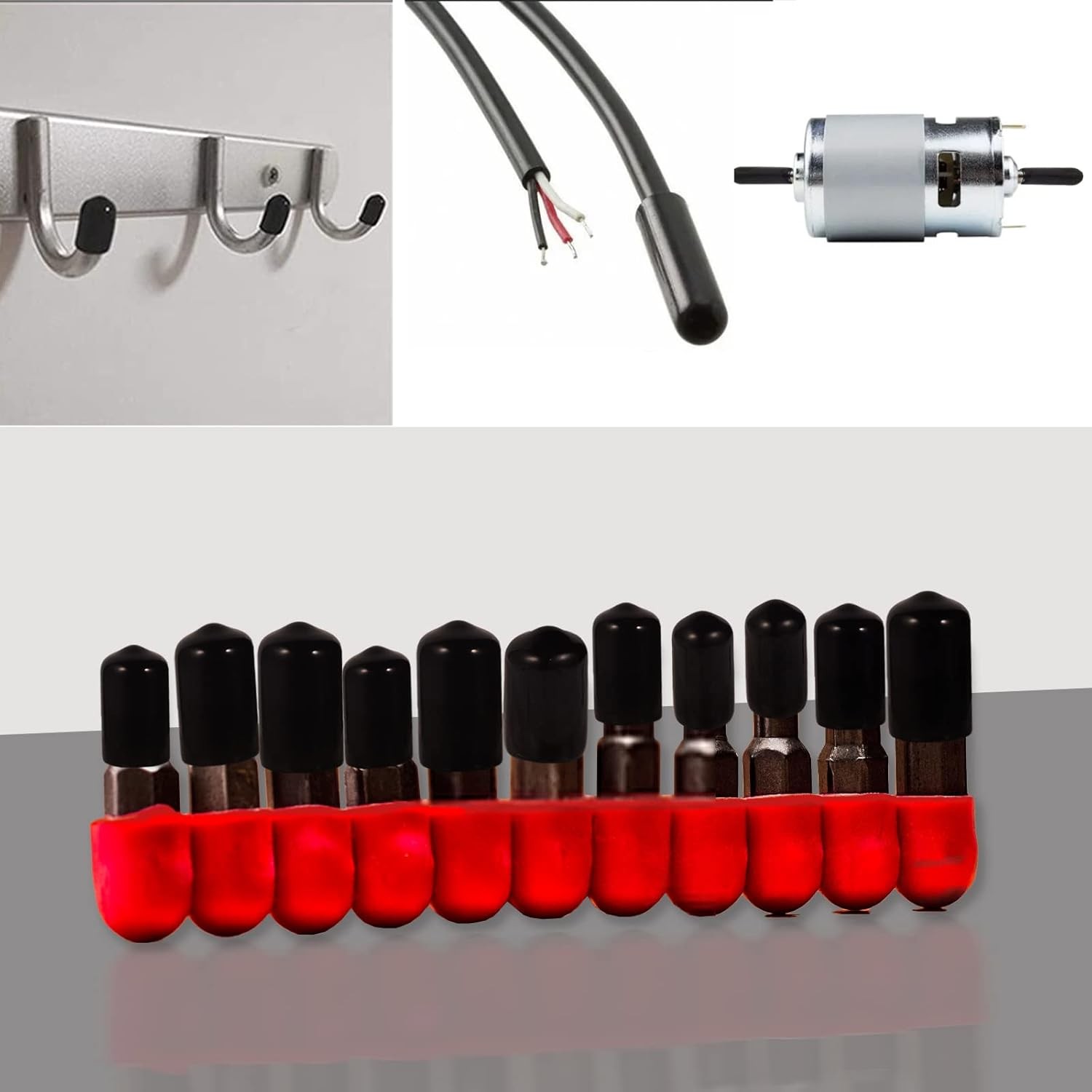 Aleric Rubber End Caps – 60pcs Flexible Screw Thread Protector Covers Black