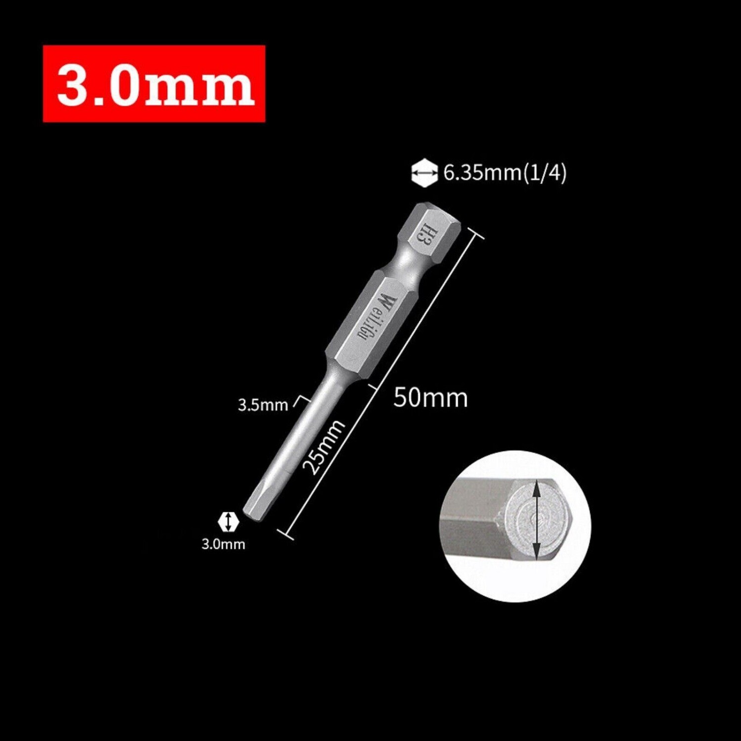 Hex Key Allen Bit Set Quick Change Connect impact Driver Power drill S2 Steel