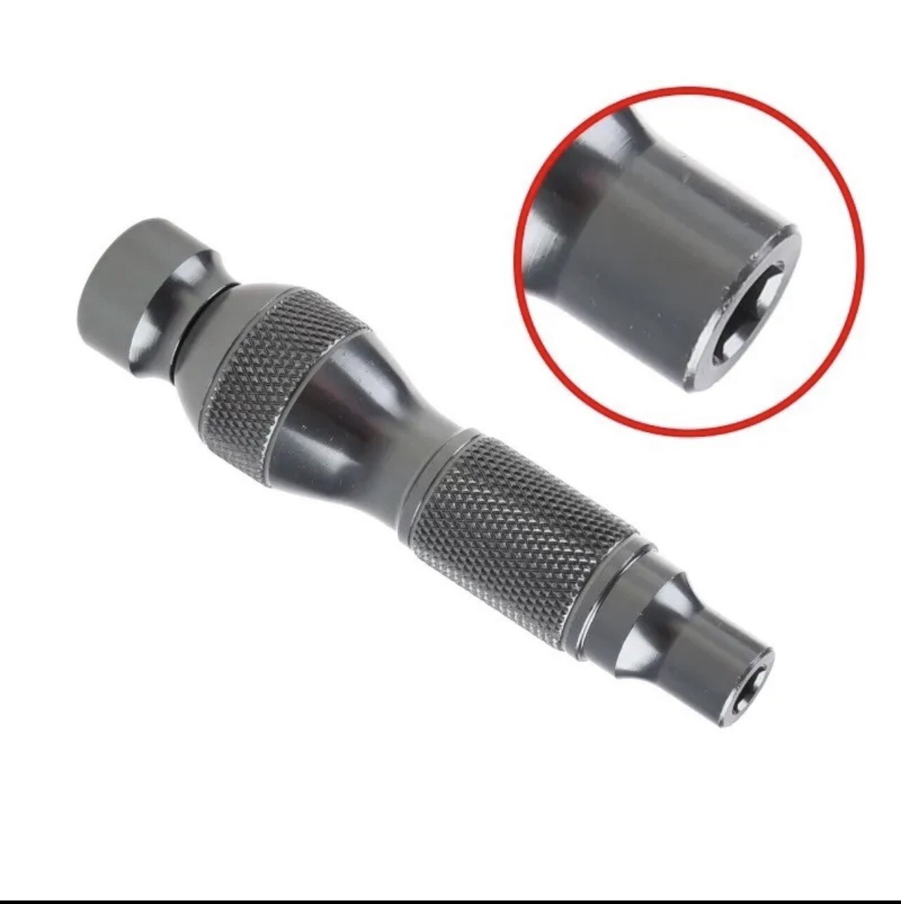 2PC Heavy Duty Metal Grip Hand Tool Mini Handle/Screwdriver 1/4″ Hex Bit Holder