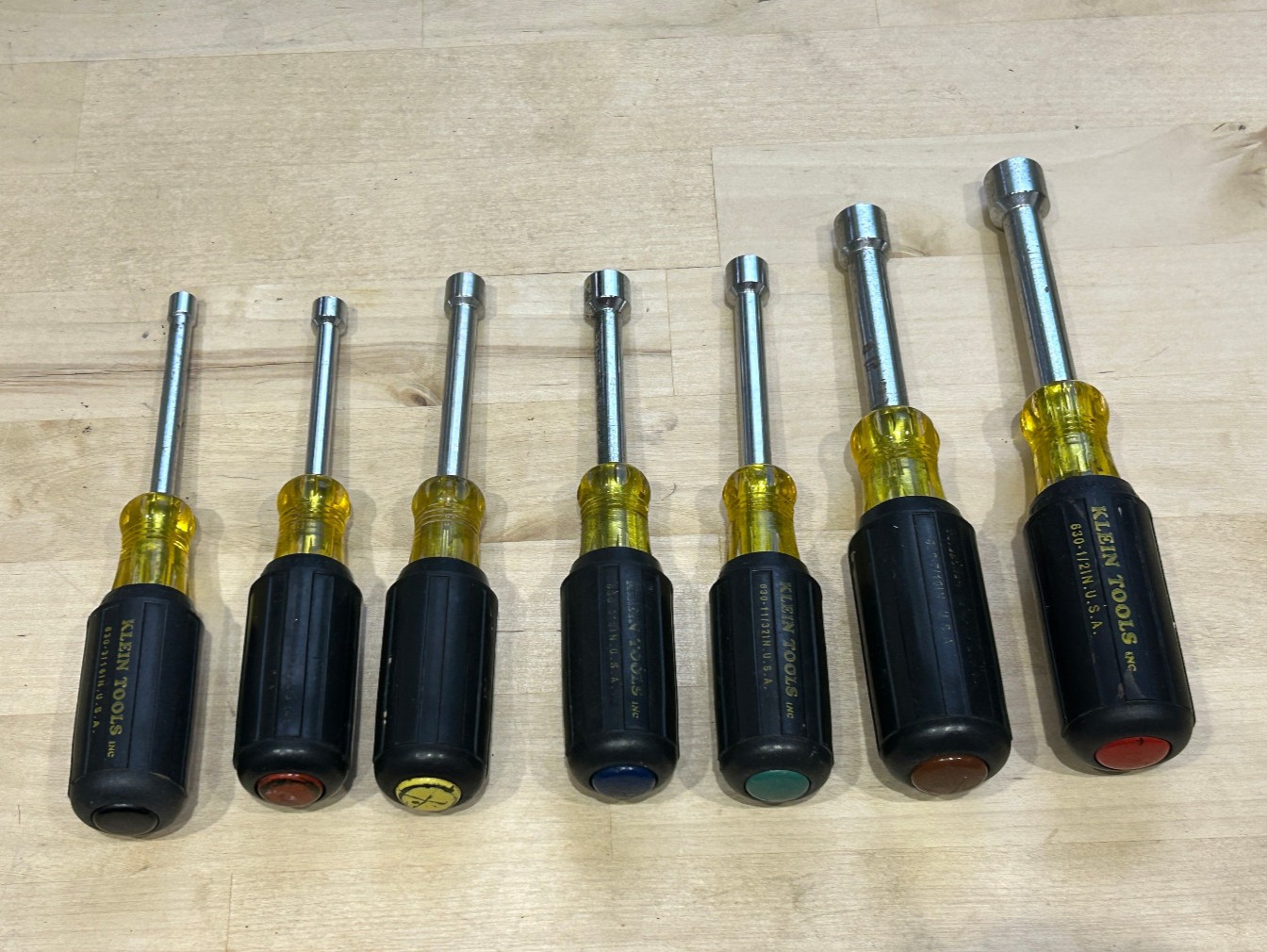 KLEIN TOOLS No. 630 Nut Driver Set – 3/16″ – 1/2″ – 7 pieces – USA