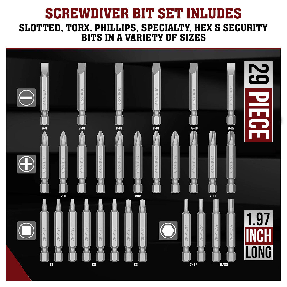 Superior Steel BS208S 208-Piece Screwdriver Security Bit Set