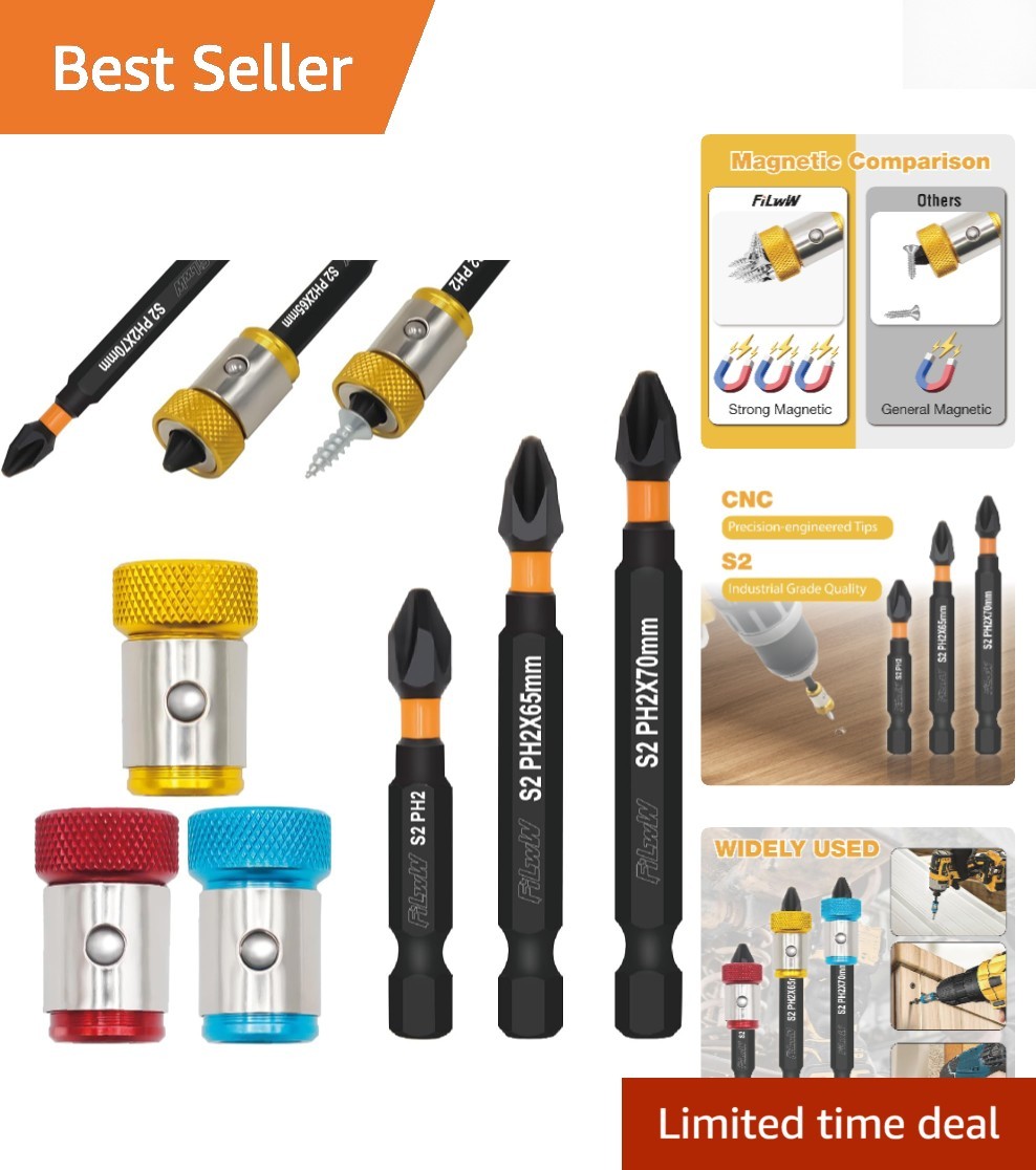 3 Magnetic Screw Rings & Universal 1/4 Inch Screwdriver Bits – Ultimate Tool Set