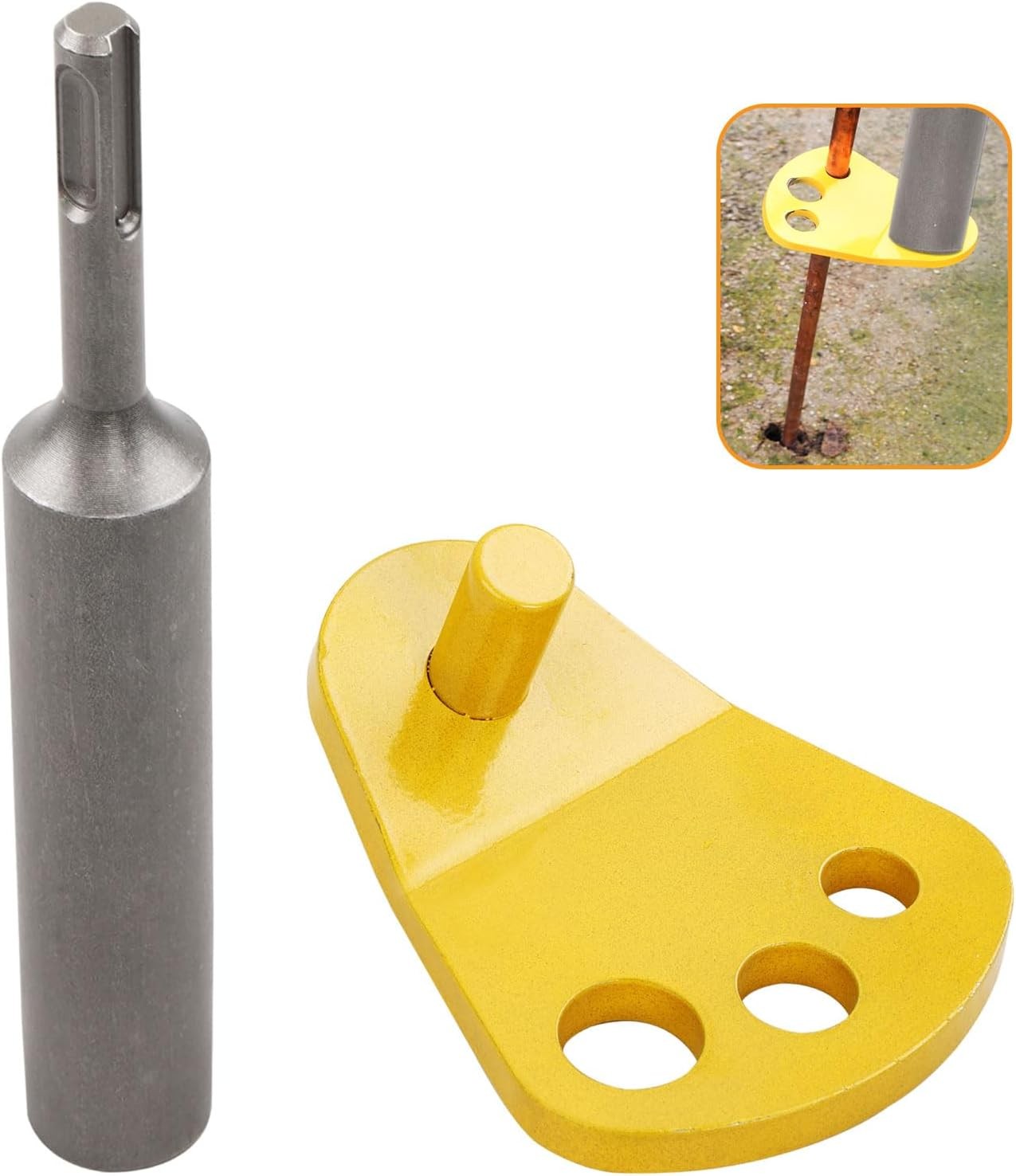 Ground Rod Driver w/ Adapter Bits For 5/8 1/2 3/4 In Ground Rods All SDS Plus