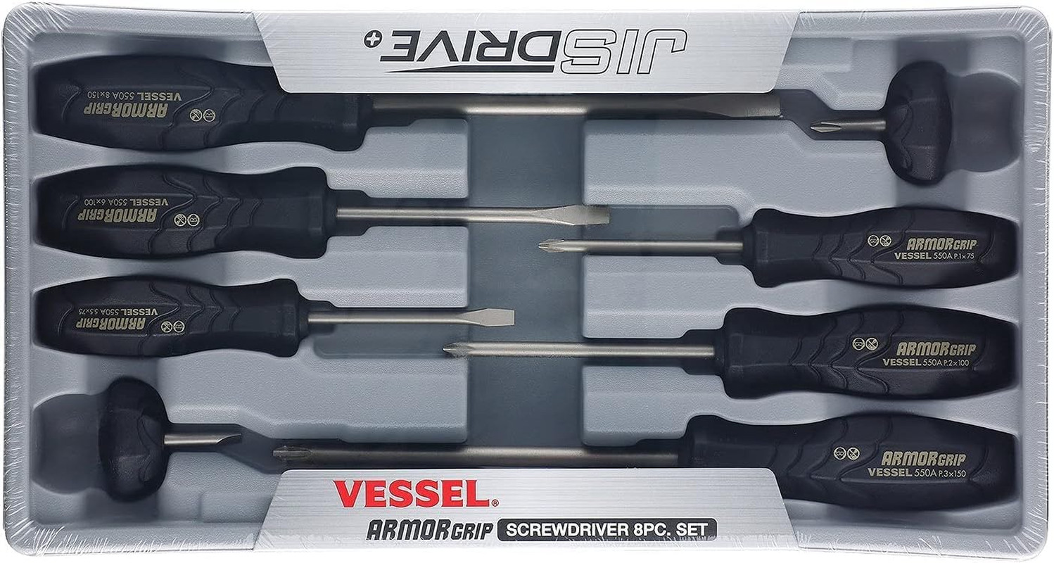 ARMOR GRIP Screwdriver 8PC. Set (JISDRIVE) No.550A8Ptu (Previous)