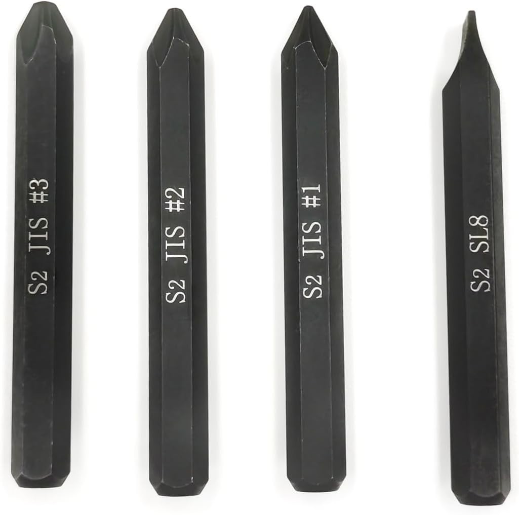 JIS B4633 Impact Screwdriver Bits For Impact Driver, 5/16″ Hex Shank, S2 Alloy S