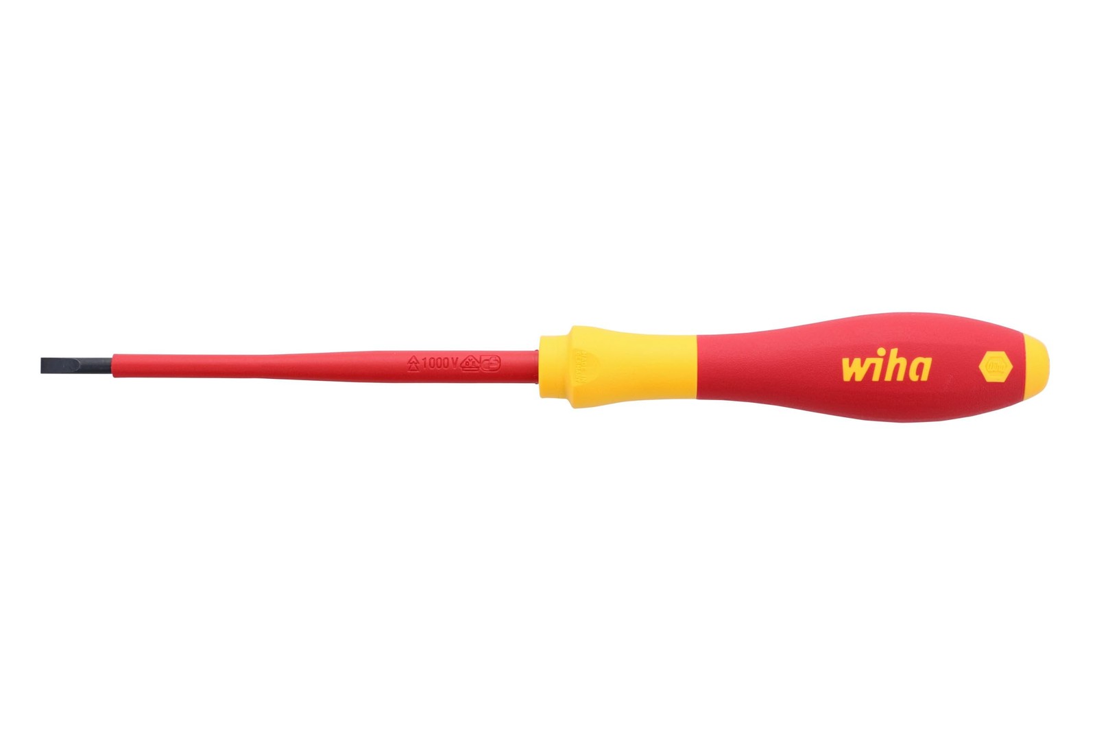 Wiha 32015 Insulated SoftFinish Slotted Screwdriver 3.5mm x full size, Red