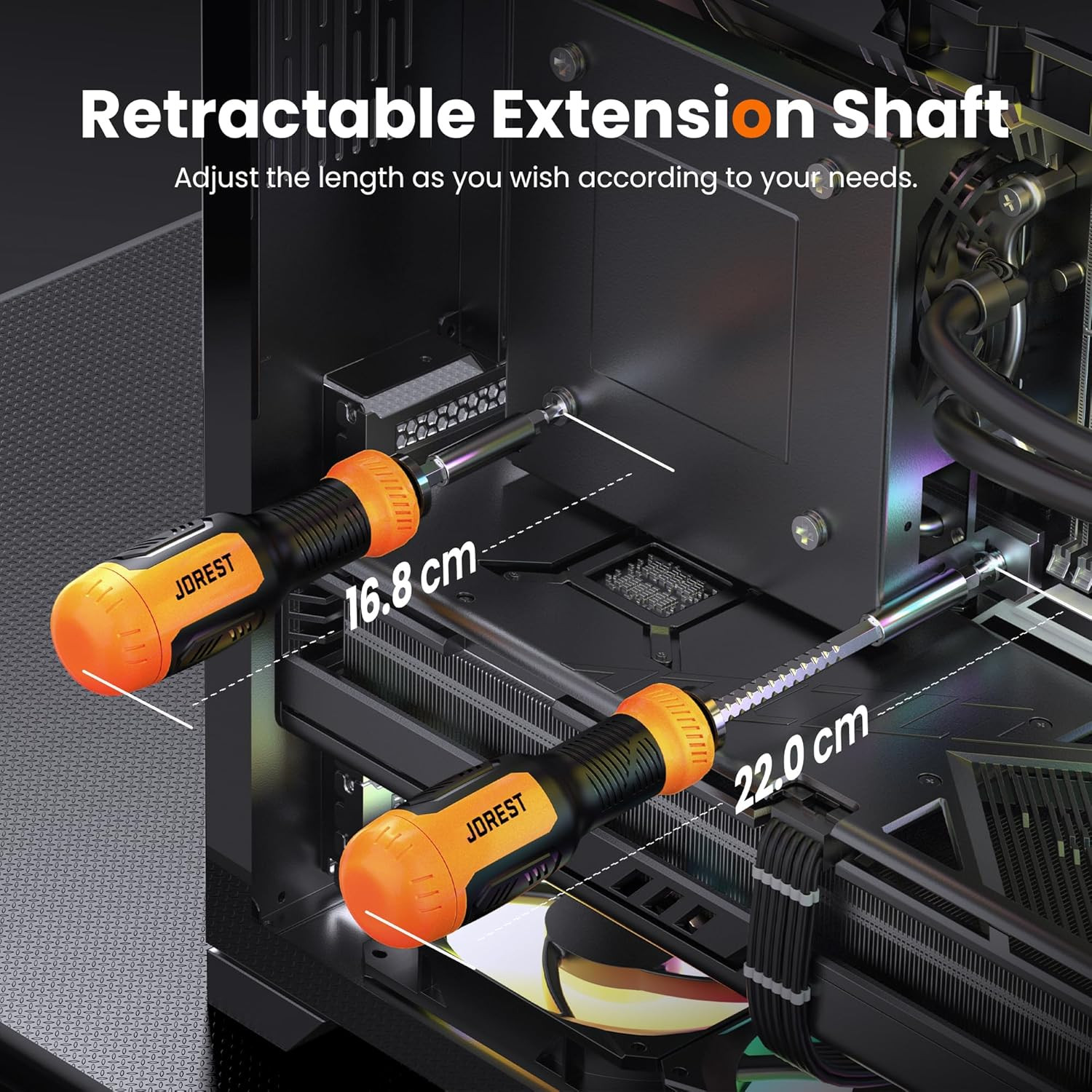 25 in 1 Magnetic Multibit Screwdriver Set with Extension Pole