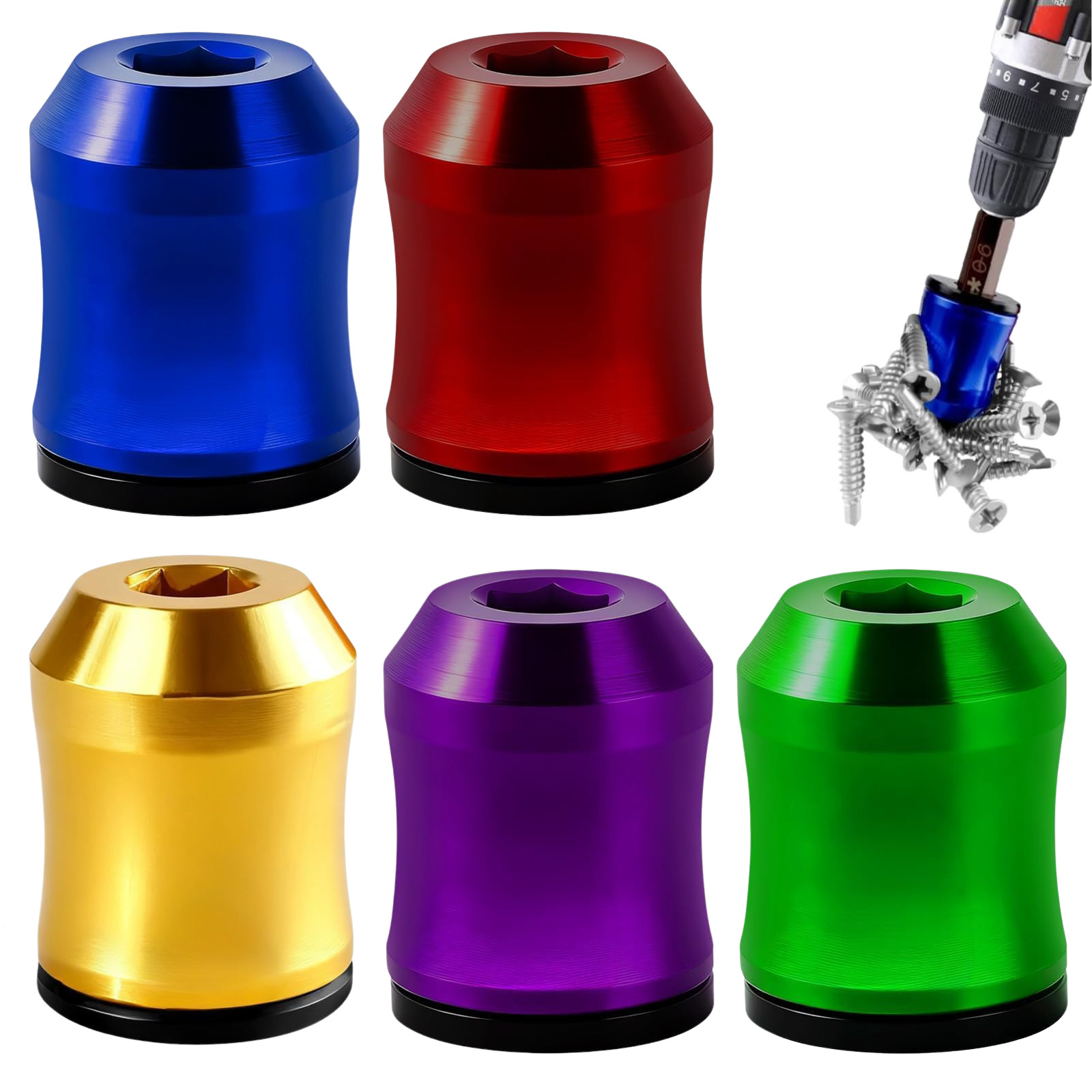 5x Magnetic Screw Ring Holder for Drill Bit & Screwdriver Strong Grip Anti-Slip