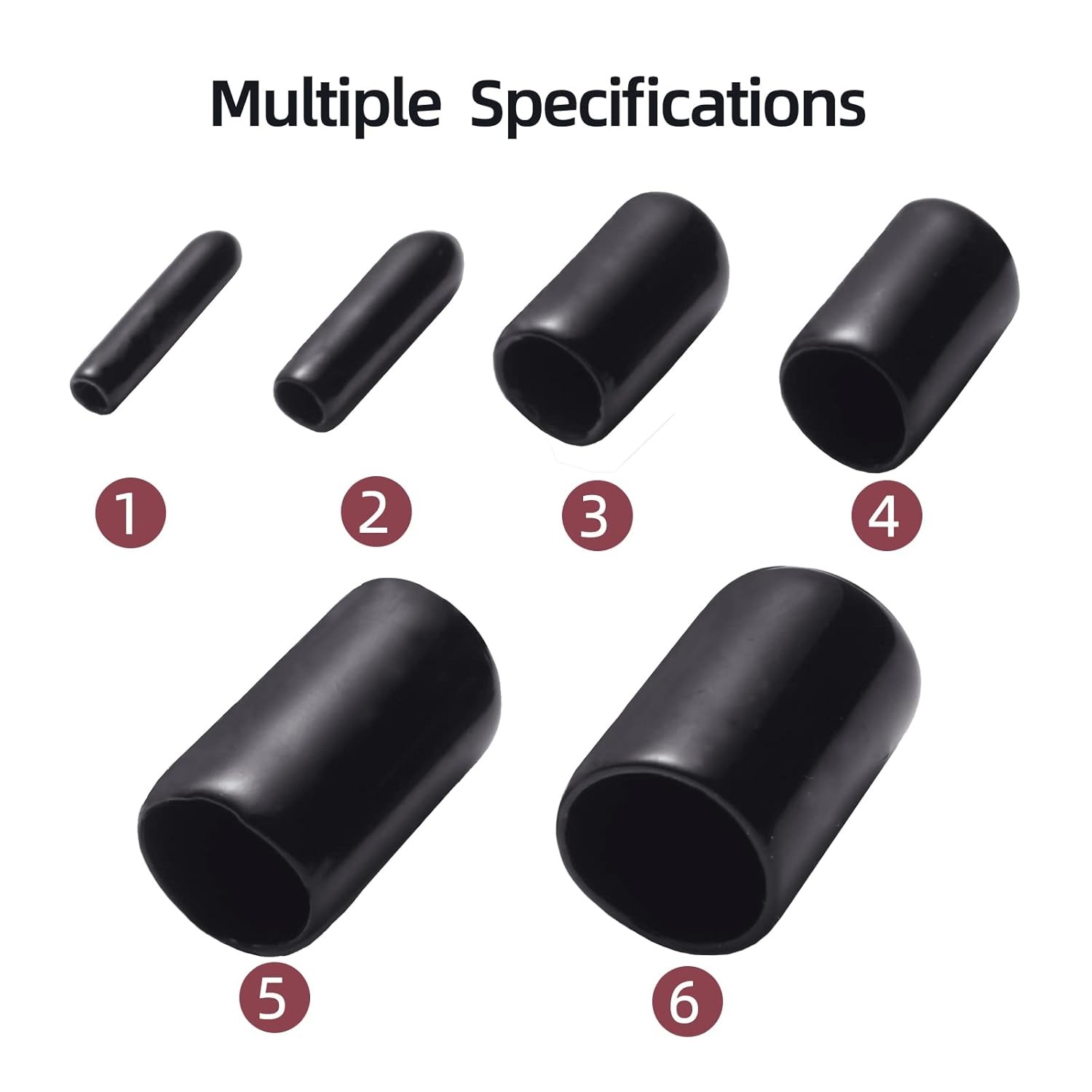 Aleric Rubber End Caps – 60pcs Flexible Screw Thread Protector Covers Black