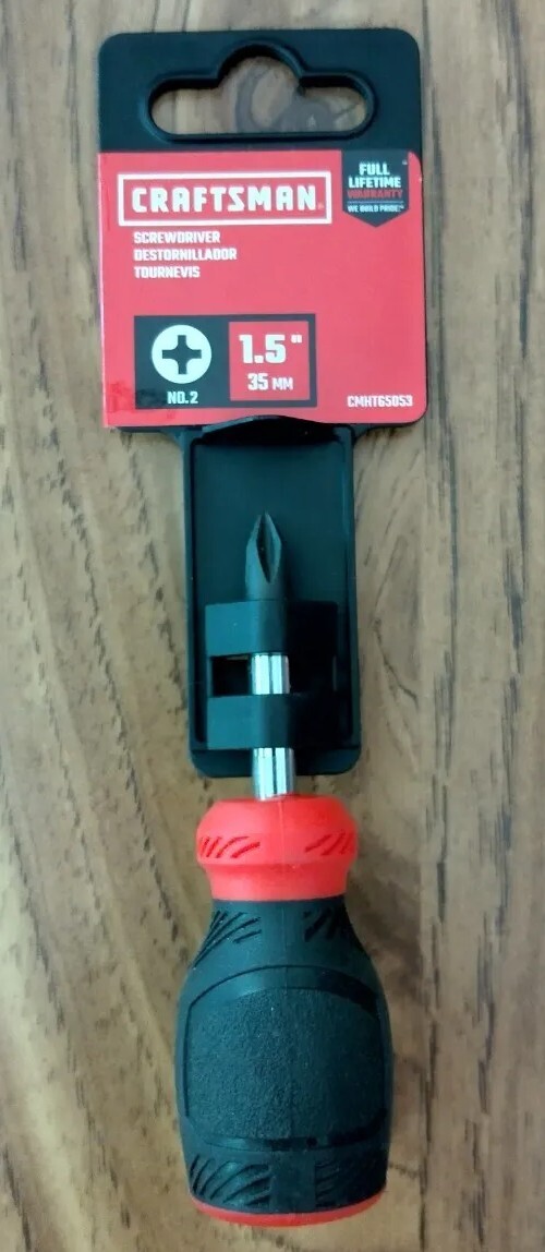 CRAFTSMAN Stubby Phillips Tip (PH#2 X 1.5″) Bi-material Handle, New