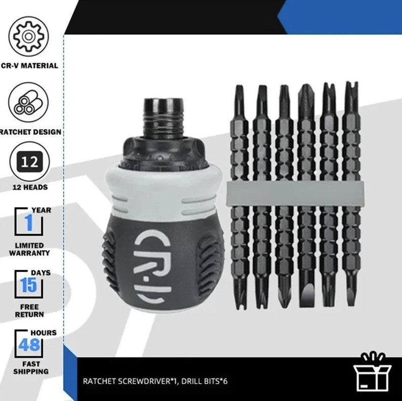 1pc Mini Ratchet Precision Screwdriver 13-in-1 Magnetic Telescopic Tool – NEW