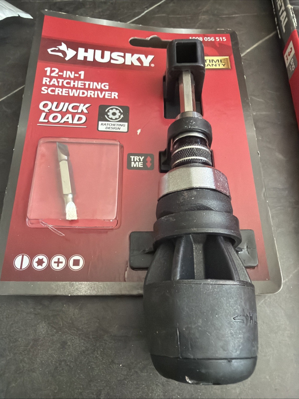 S. Husky 12-in-1 Quick Load Ratcheting Screwdriver – BRAND NEW But Missing Bits