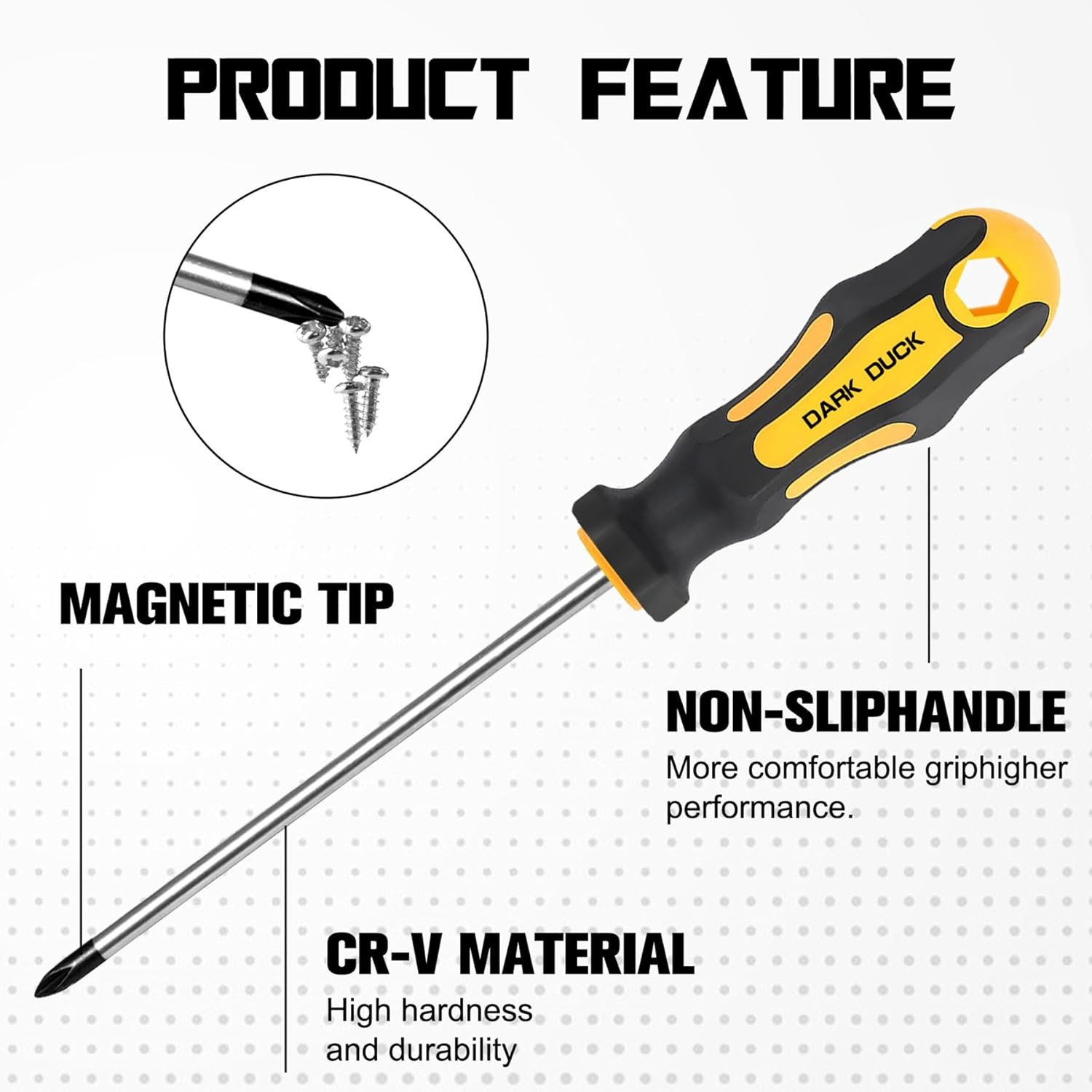 16pcs Magnetic Screwdriver Set, Chrome Vanadium Steel,Polished Finish,5 Phillips