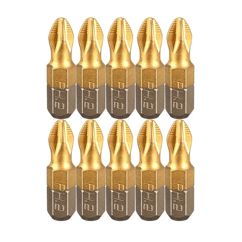 Complete 10pcs PH2 Screwdriver Bit Set Antislip Drill Bit for Woodworking