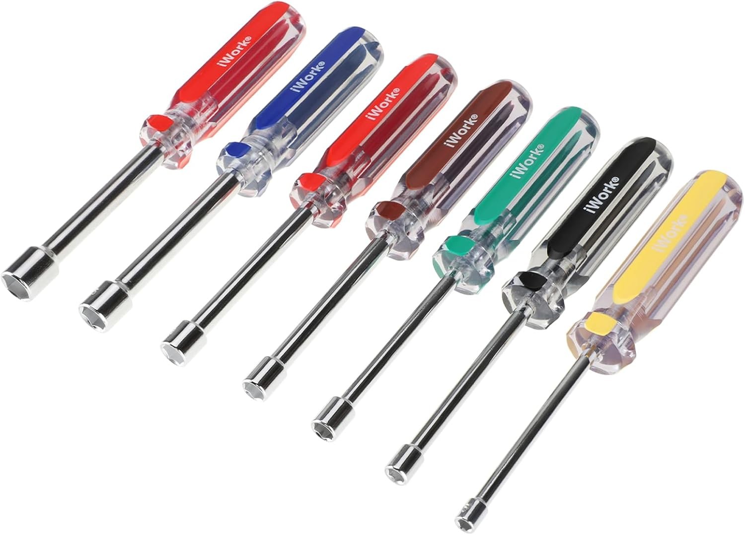 SAE Nut Driver Set 86-513, 7-Piece Color Handle