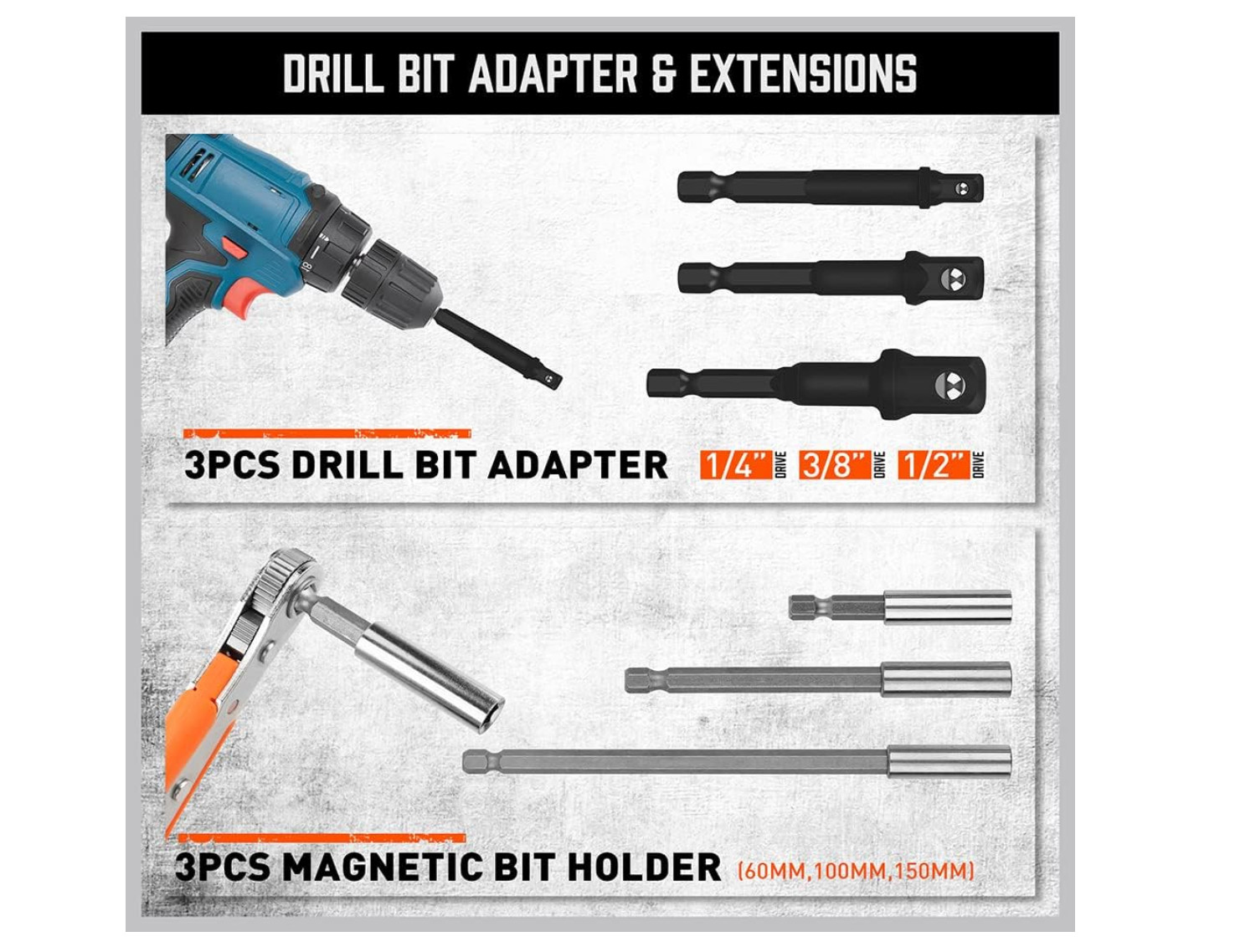 47-Piece Magnetic Nut Driver & Bit Set | Cr-V Steel, Impact Rated, Storage Case