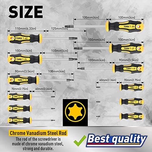 Amartisan 12-Piece Magnetic Torx Screwdrivers Set Magnetic Torx Driver Star Scr