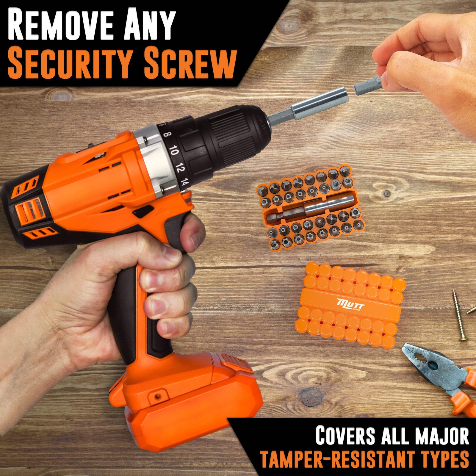 AMT 33pc Security Bit Set – Includes Security Torx, Metric and SAE Hex, Torq, Sp