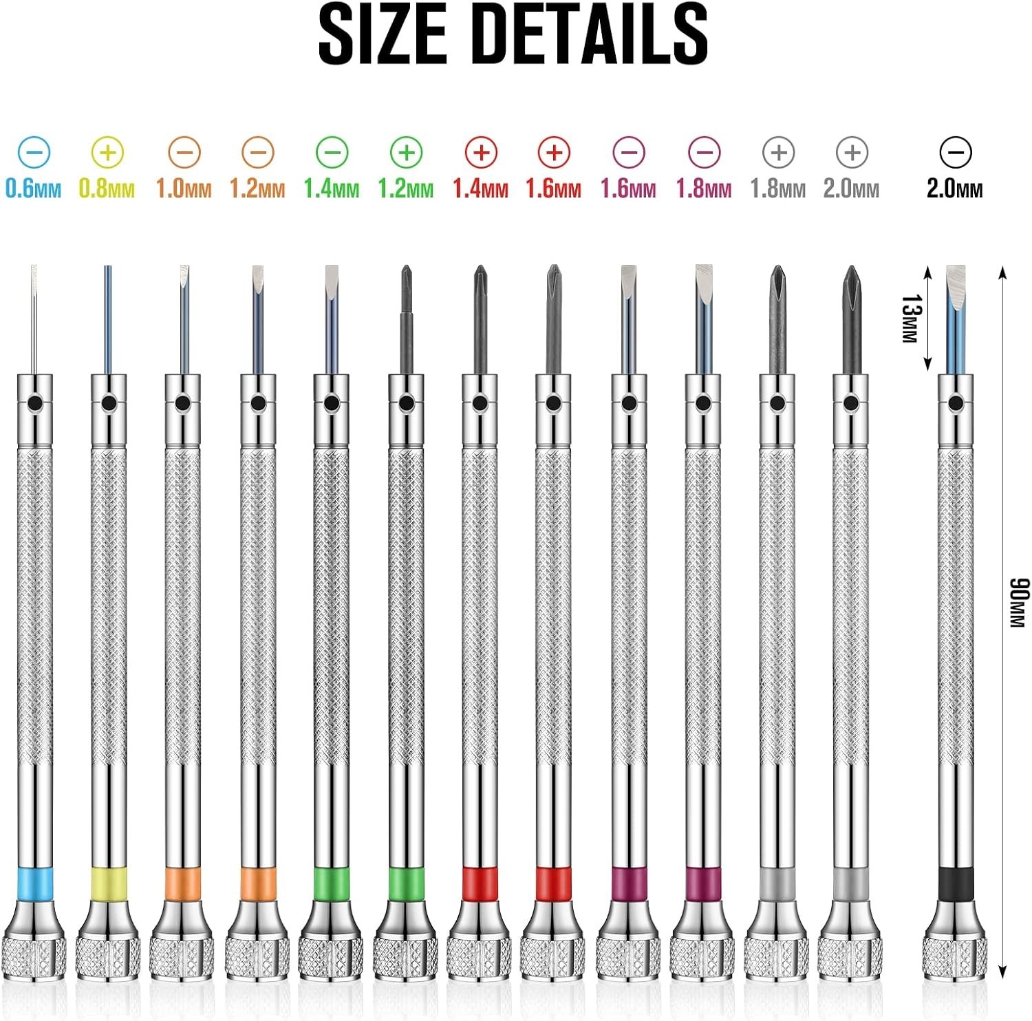 Luxury 13-Pc High-Carbon Steel Watch Screwdriver Set for Precision Repairs