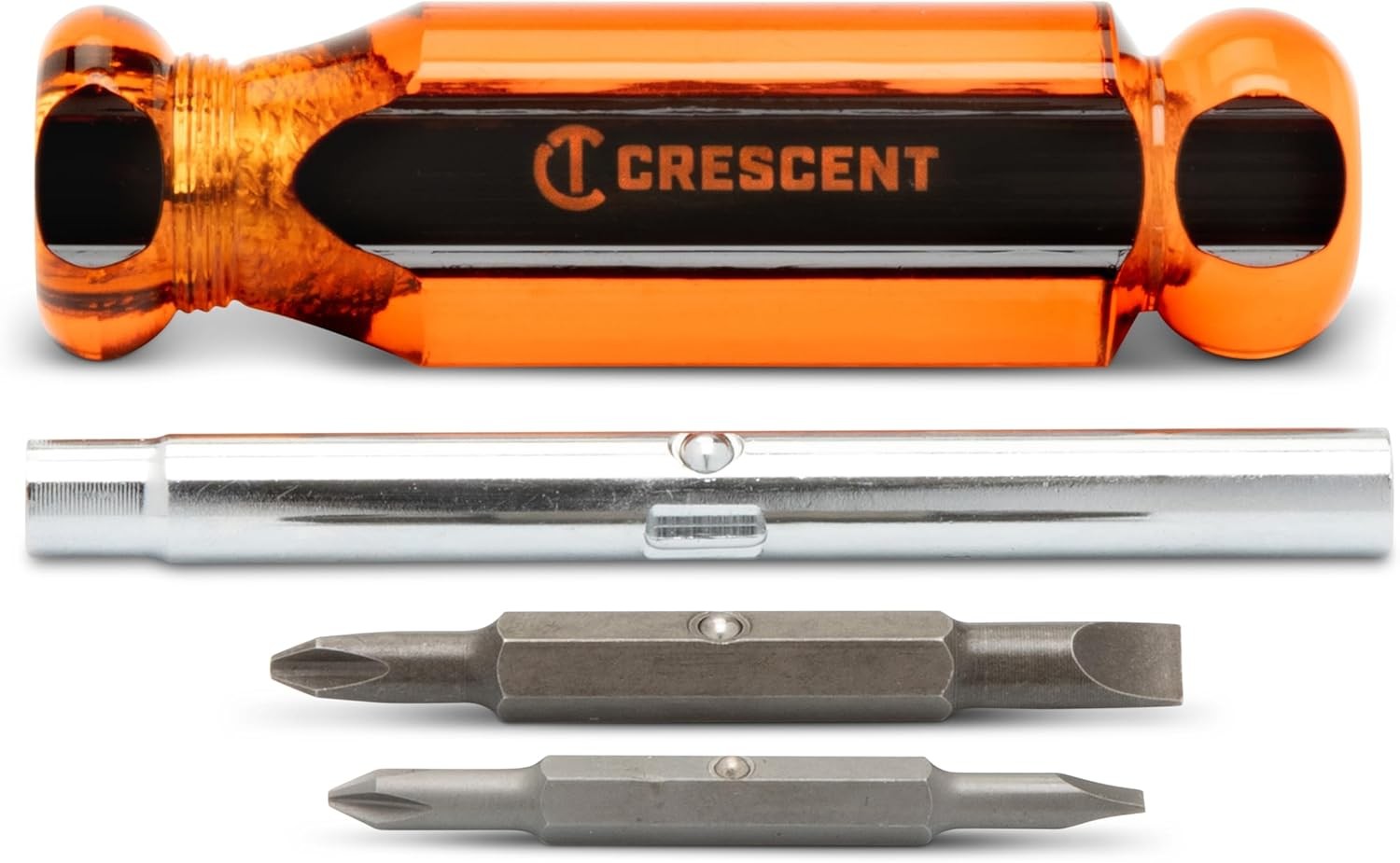 Crescent 6-in-1 Interchangeable Bit Screwdriver, Red Handle – CS61N