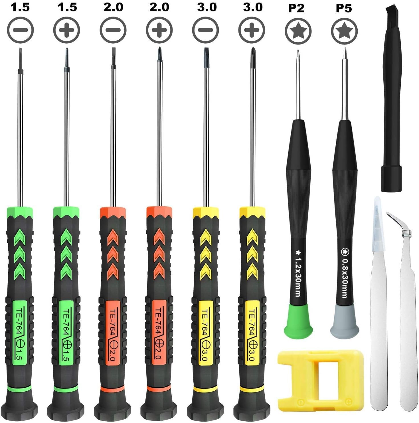 12 Pcs Small Screwdriver Set with Flathead Phillips Pentalobe Yellow