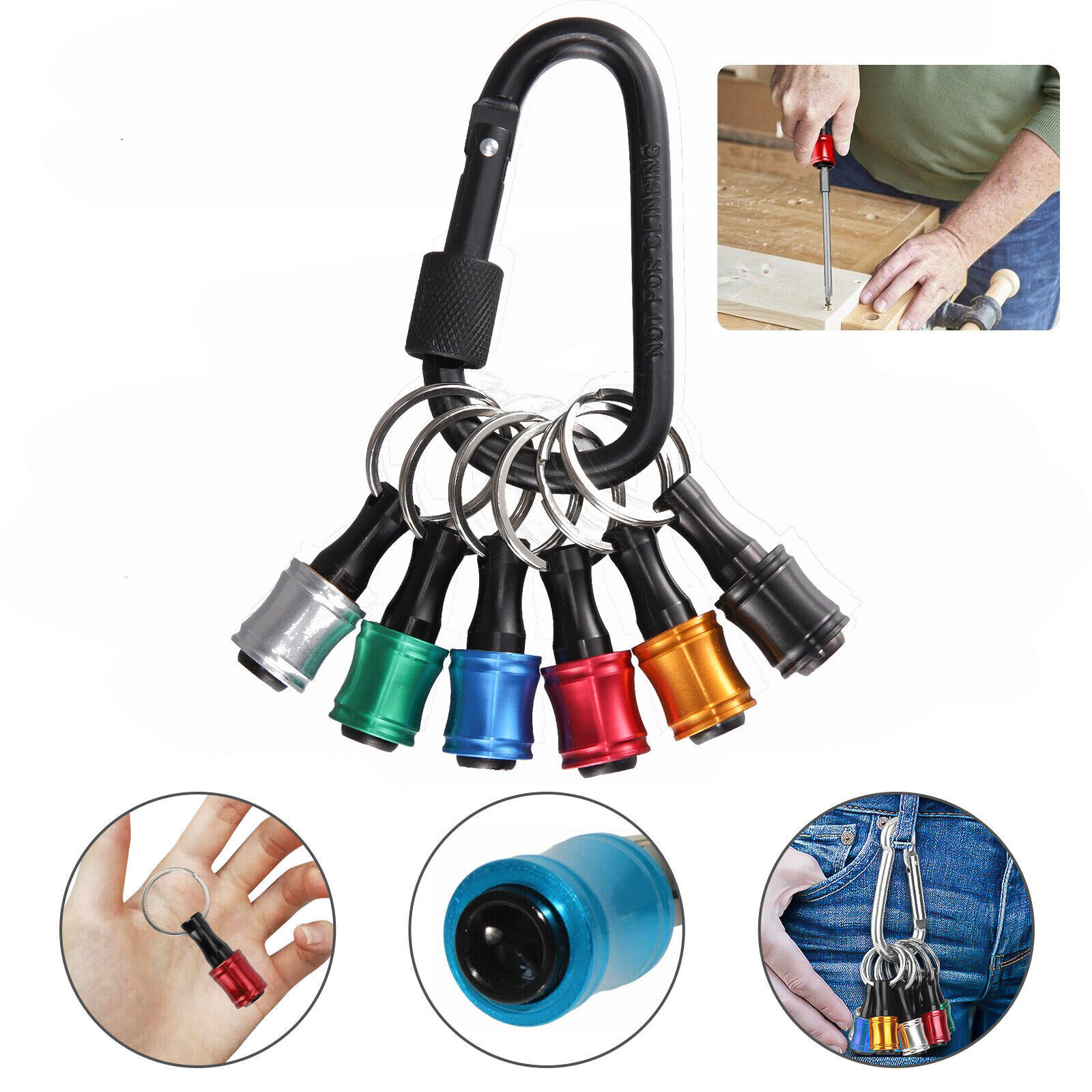 7~21x Hex Shank Screwdriver Bit Holder Bar Shank Screwdriver Bit Keychain Driver
