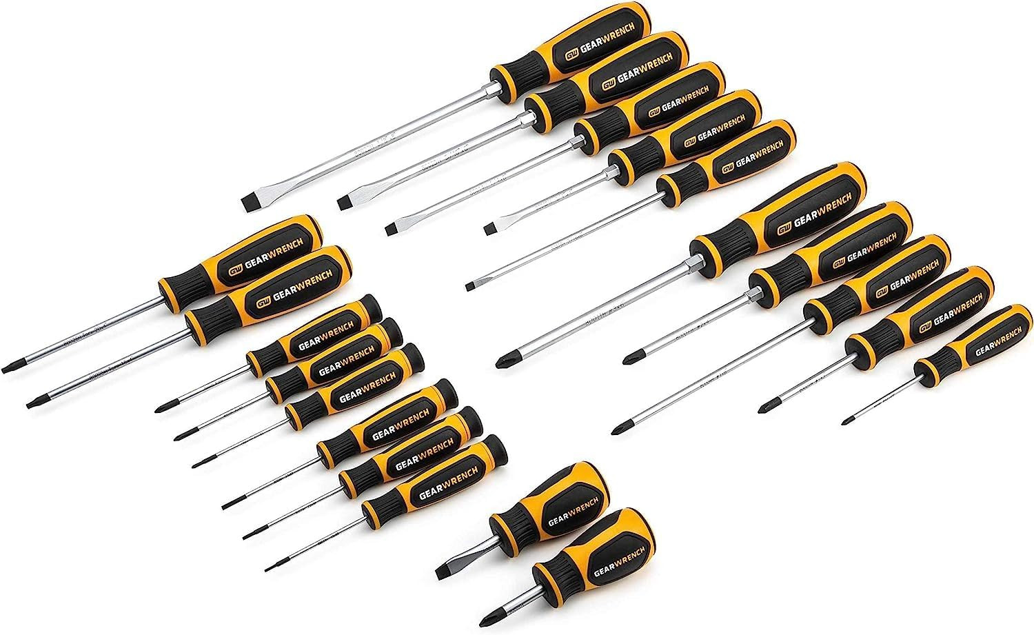 20 Pc. Phillips/Slotted/Torx Dual Material Screwdriver Set – 80066H