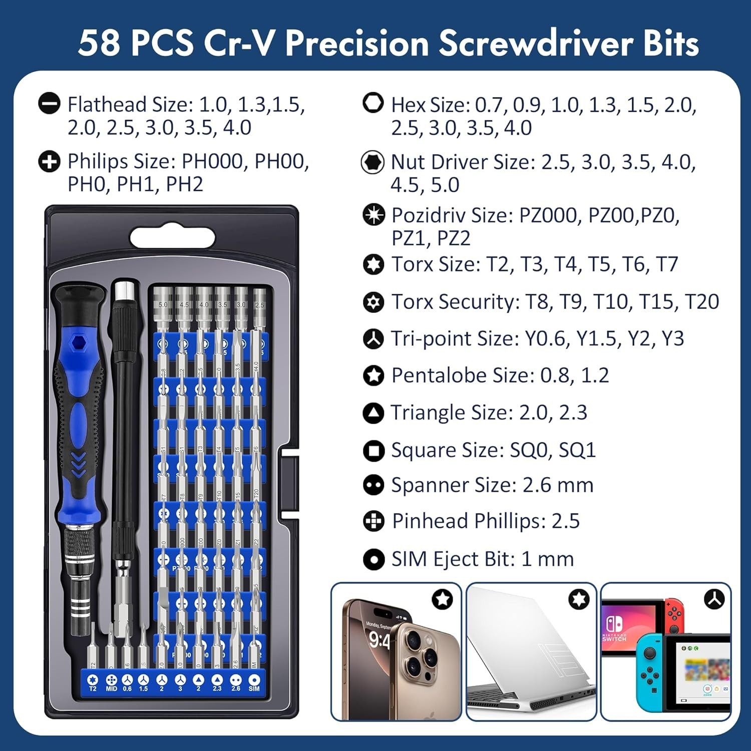 Durable 62-in-1 Magnetic Screwdriver Kit – Perfect for Home & Office Repairs