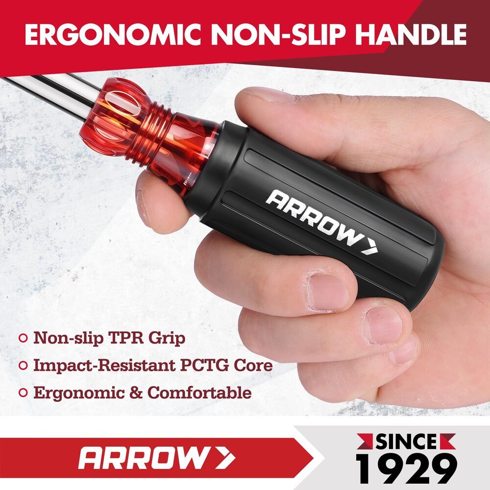 ARROW 7 PCS SAE Nut Drivers Set with Non-Slip Grip Cr-V Steel for Tightening New