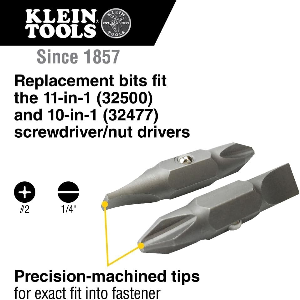 SCREWDRIVER/NUT DRIVE 2 REPLACEMENT BITS 32483 Klein Tool for 10-in-1 or 11-in-1