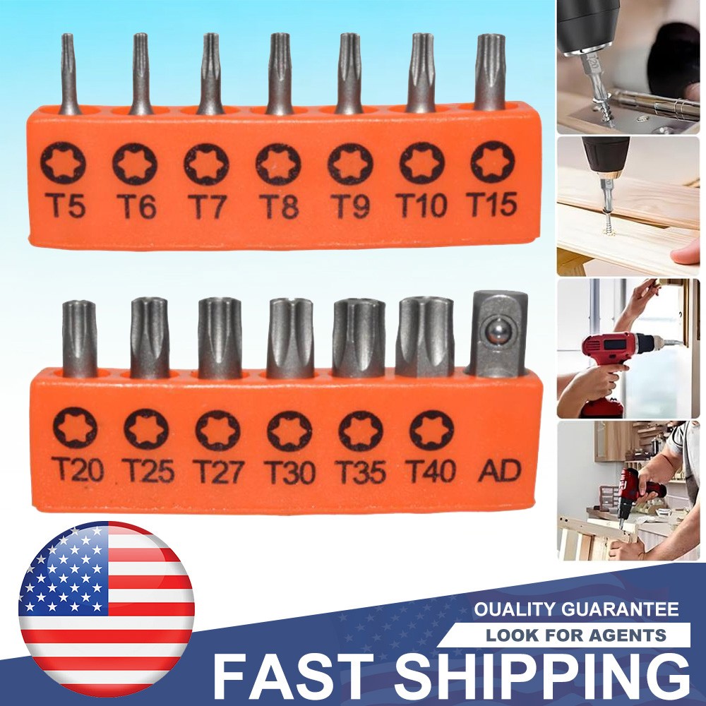 For 14 Torx Bit Set Torq Hex Star Spanner Tri Wing Tamper Proof Screwdriver
