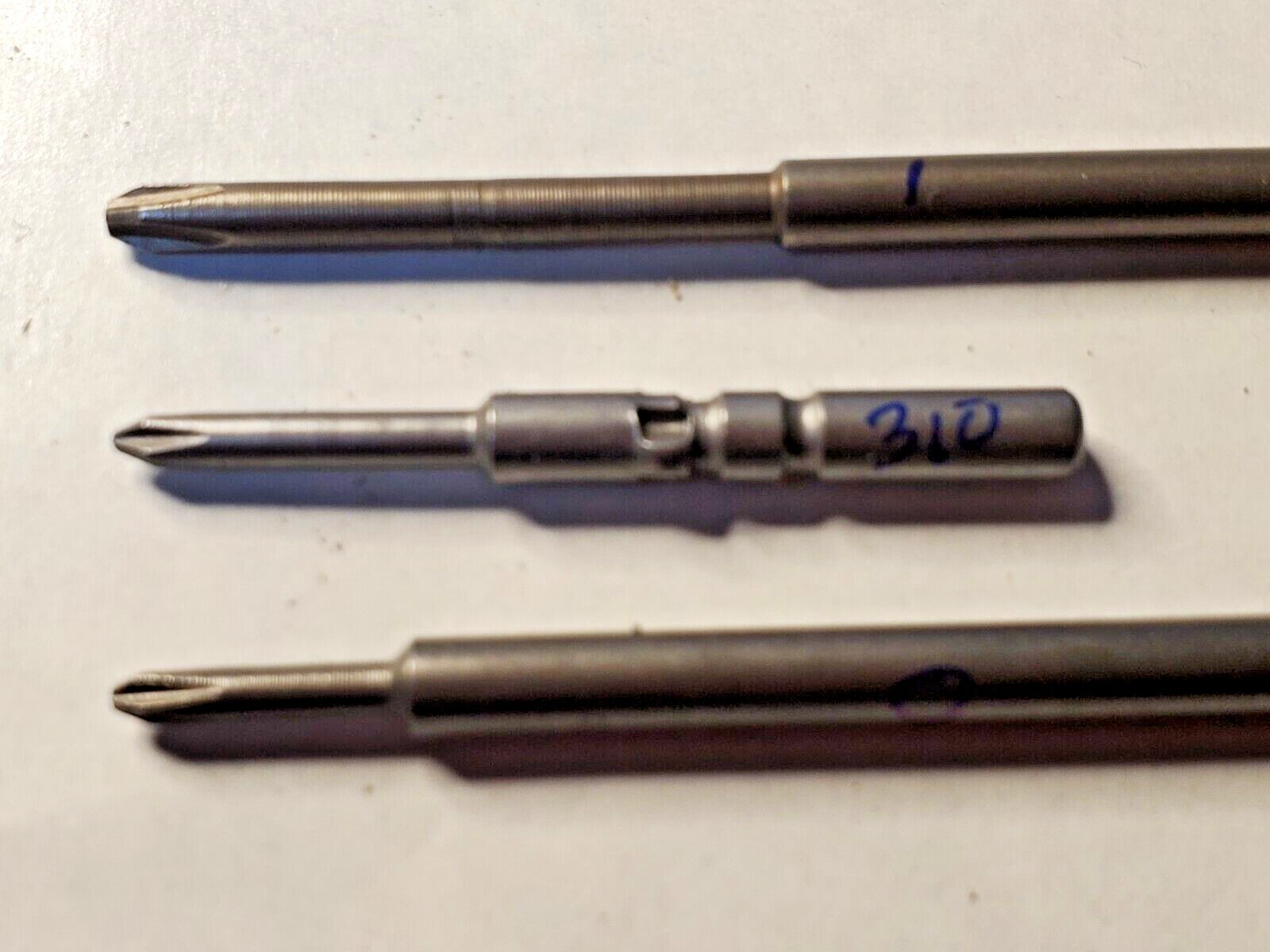 5mm Round Shank Phillips Screwdriver Bits Magnetic Torque numbers 1, 1/2, 0, new