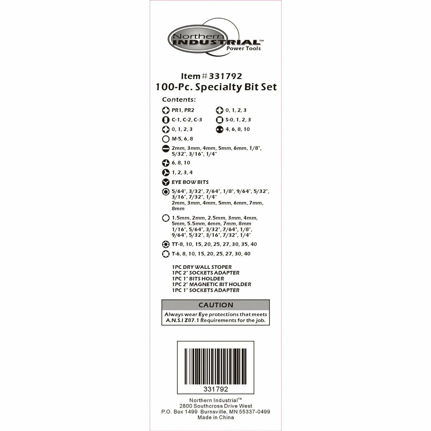 Boxer Tools 100 Pc 1/4″ Assorted Bits Set, BX100