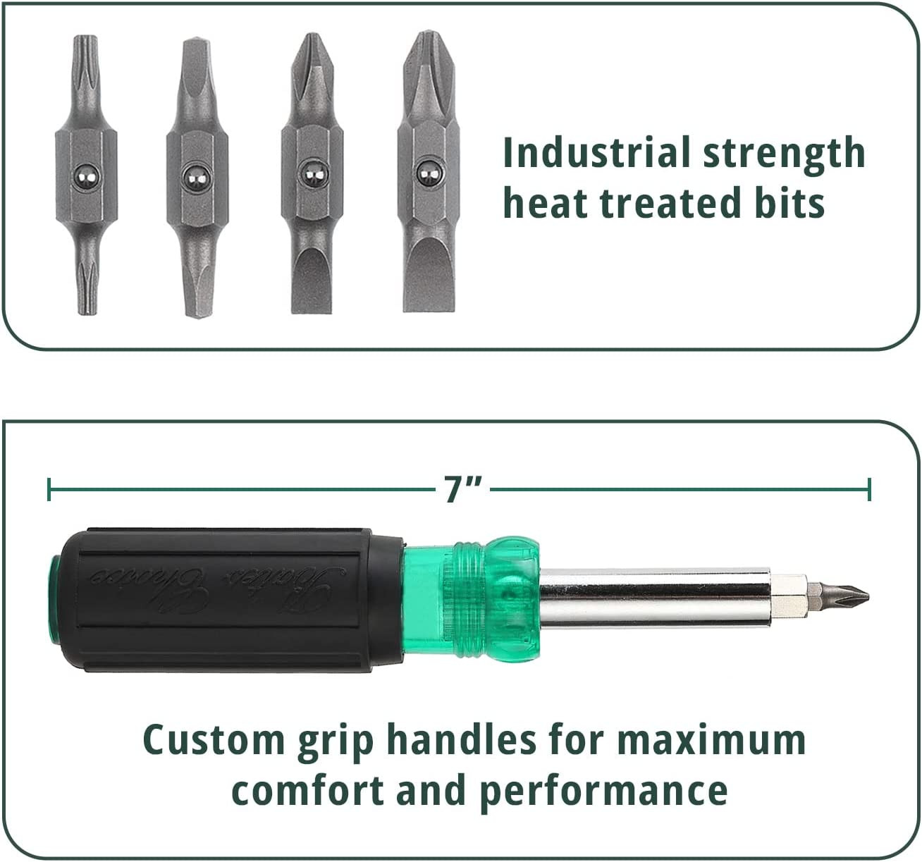 Bates- 11-in-1 Screwdriver/Nut Driver Multi-Bit Screwdriver Multi Screwdriver