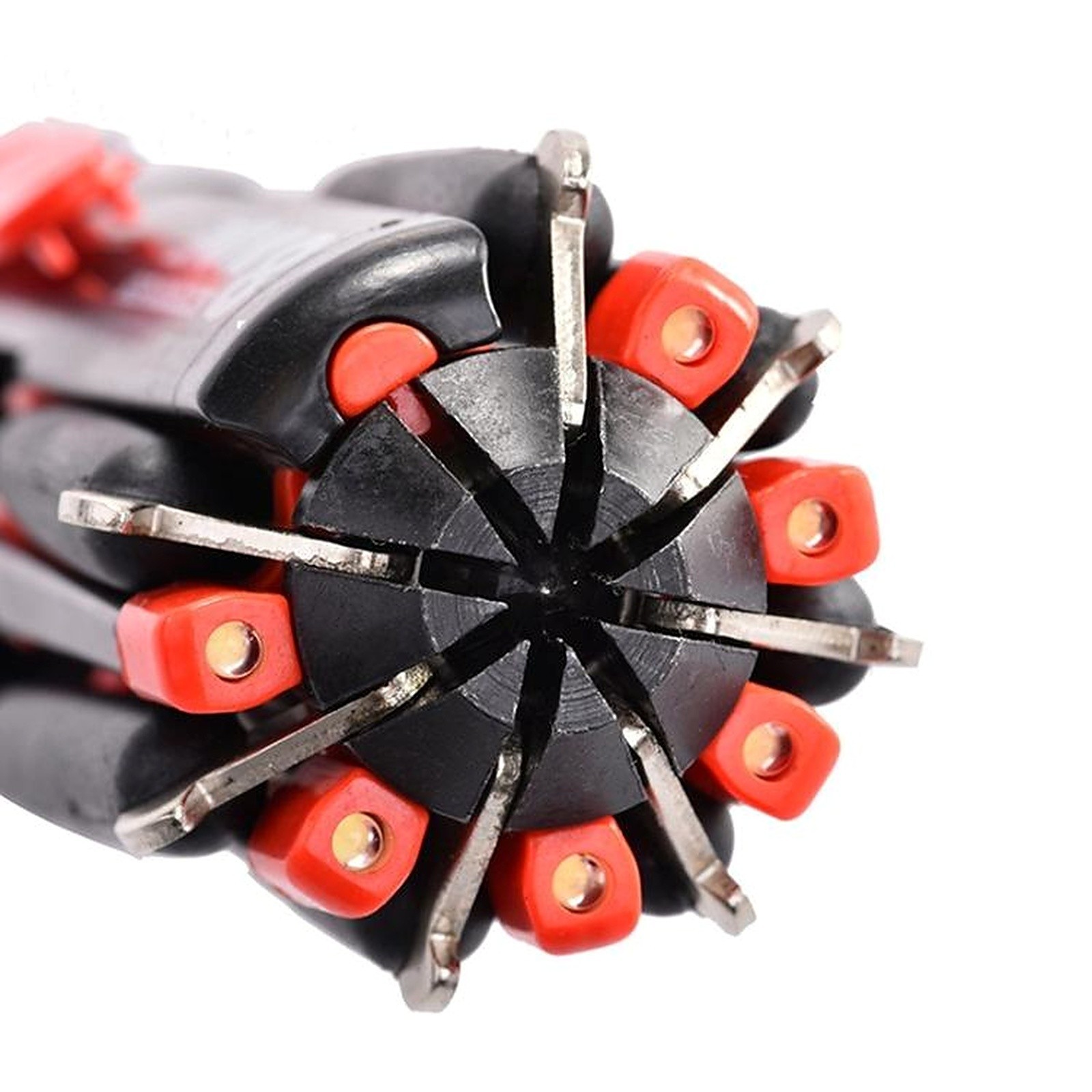 8 In 1 Portable Multifunctional Screwdriver 6 LED Light Slotted Phillips Folding